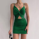 Women's Wrap Mini Dress with Chic Neckline Design