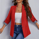 Chic Contrast Detail Women's Blazer Jacket