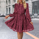 Boho Chic Women's Dress with Button Closure and Tie Belt