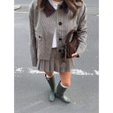 Chic Checkered Blazer and Mini Skirt Set for Women