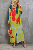 Vibrant Graphic Pattern Shirt Dress for Women