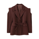 Chic Oversized Blazer with Belt Detail for Women