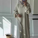 Chic Hooded Dress with Zipper Detail