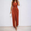 Women's Long Wrap Dress with Flattering Fit