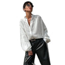 Chic Oversized Blouse in Structured Fabric