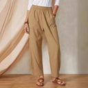 Stylish Women's Pants with Elastic Waist and Pocket Design