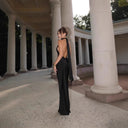 Chic Women's Evening Dress with Flowing Design and Stylish Cutout