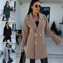 Chic Oversized Blazer with Double-Breasted Design and Handy Pockets