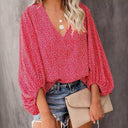 Floral Wide Sleeve Women's Blouse
