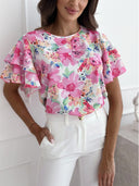 Floral Ruffle Blouse for Women