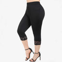 Women's 3/4 Leggings with Lace Trim Design
