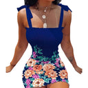 Floral Lace-Trimmed Women's Short Dress