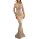 Stunning Sequin Evening Dress with Deep V-Neck