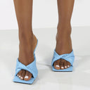 Ladies Elegant High Heel Sandals with Ribbed Texture and Fashionable Design by Heidi-Mode