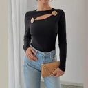 Chic Long Sleeve Bodysuit with Unique Cutouts
