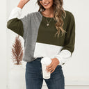 Color Block Round Neck T-Shirt for Women