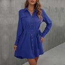 Stylish Women's Shirt Dress with Adjustable Belt and Button Detail