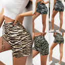 Trendy Tiger Print Women's Shorts with Elastic Waist
