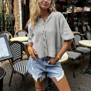 Chic Women's Short Sleeve Blouse