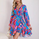 Chic Women's Wrap Dress with Joyful Print