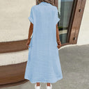 Stylish Women's Shirt Dress with Button Details