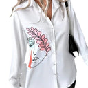 Unique Graphic Print Women's Artistic Blouse