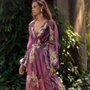 Floral Chiffon Women's Maxi Dress with Chic Ruffles