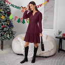 Chic Women's Ruffle Dress with Button Placket