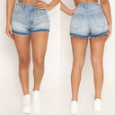 High-Waisted Frayed Hem Denim Shorts for Women