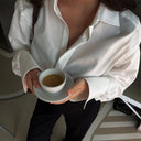Chic Oversized Blouse with Slim Sleeves