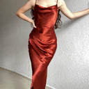 Chic Maxi Dress with Stylish Wrap Design and Spaghetti Straps