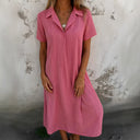 Chic Women's Short Sleeve Shirt Dress