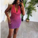 Women's Short Dress with Shimmering Texture and Adjustable Straps