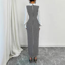 Chic Midi Dress with Glossy Puff Sleeves