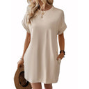 Chic Women's T-Shirt Dress with Pockets