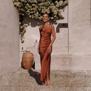 Chic Asymmetrical Evening Dress with Silky Finish