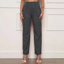 Chic High-Waisted Trousers with Pleats for Women