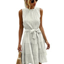 Women's Summer Dress with Ruffle Details and Fitted Waist