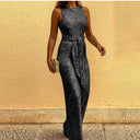 Sparkling Maxi Dress with Waist Belt & Chic Design