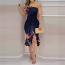 Floral Off-Shoulder Dress with Asymmetrical Hem