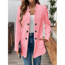 Textured Women's Blazer with Modern Button Accents