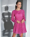 Chic Lurex Cocktail Dress with Adjustable Waist