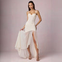 Chic Bridal Gown with Flowy Skirt Design