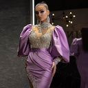 Stunning Evening Dress with Sequin Embroidery and Dramatic Sleeves