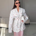 Floral Detail Women's Blazer Jacket