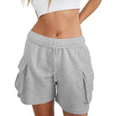 Women's Leisure Pants with Elastic Waist and Side Pockets