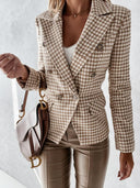 Chic Women's Blazer with Double-Breasted Design and Stylish Accents