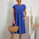 Chic Linen Dress with Pockets for Women