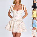 Women's Dress with Ribbons and Waist Design