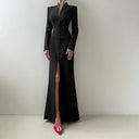 Chic Maxi Dress with Button Placket Design